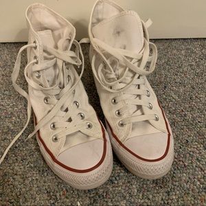 White high top converse Allstar sneakers 9